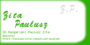 zita paulusz business card